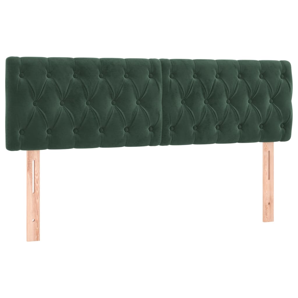 Letto a Molle con Materasso e LED Verde Scuro 140x190cm Velluto - homemem39