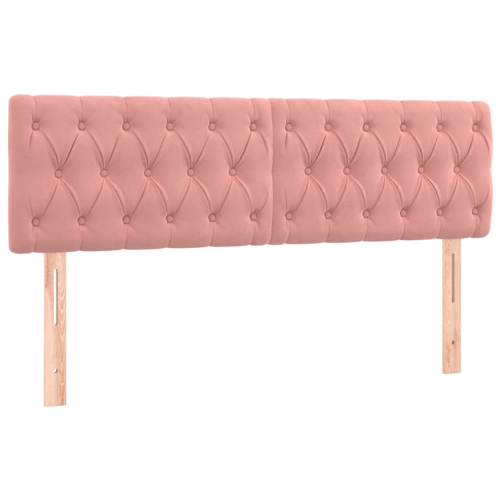 Letto a Molle con Materasso e LED Rosa 140x190 cm in Velluto | homemem39