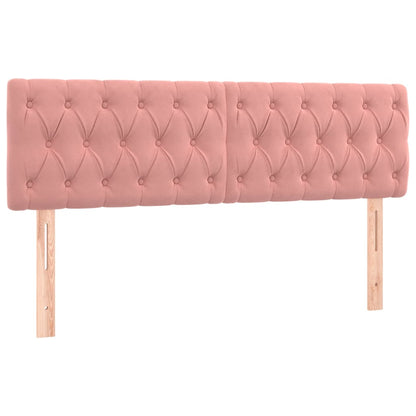 Letto a Molle con Materasso e LED Rosa 140x190 cm in Velluto | homemem39