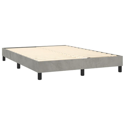 Letto a Molle con Materasso e LED Grigio Chiaro 140x200 cm Velluto | homemem39