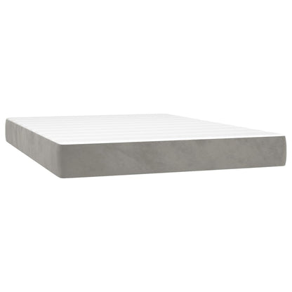 Letto a Molle con Materasso e LED Grigio Chiaro 140x200 cm Velluto | homemem39