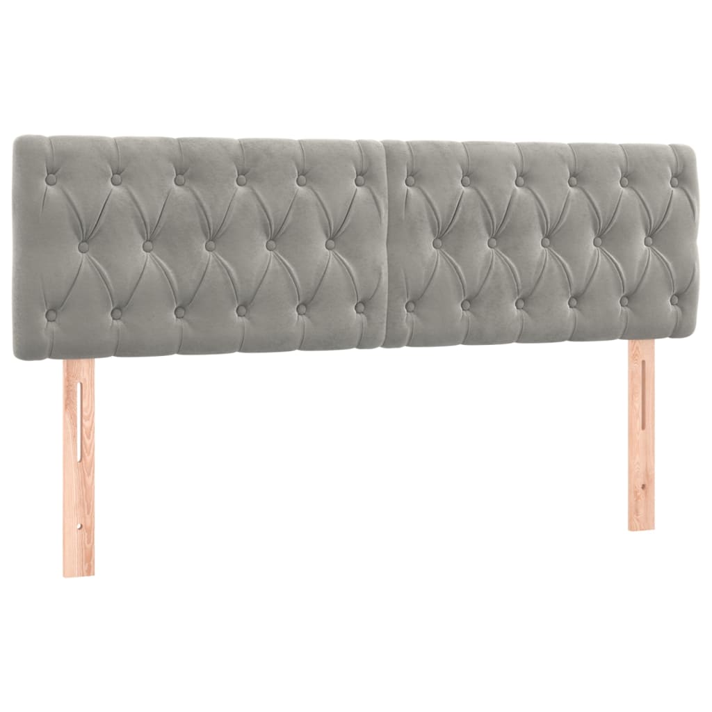 Letto a Molle con Materasso e LED Grigio Chiaro 140x200 cm Velluto | homemem39