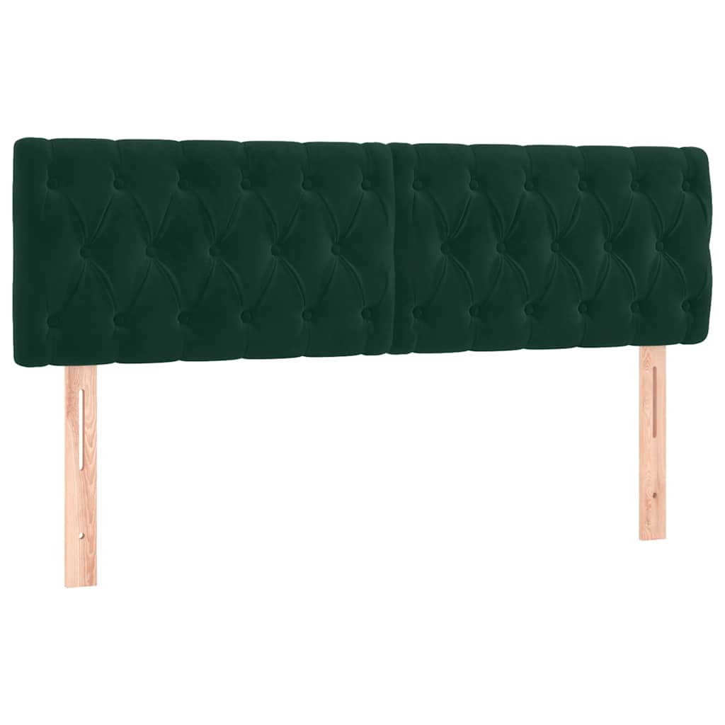 Letto a Molle con Materasso e LED Verde Scuro 140x200cm Velluto | homemem39