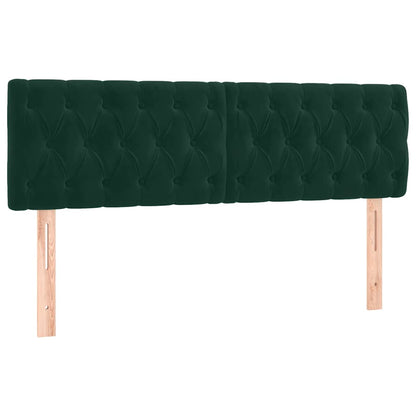 Letto a Molle con Materasso e LED Verde Scuro 140x200cm Velluto | homemem39