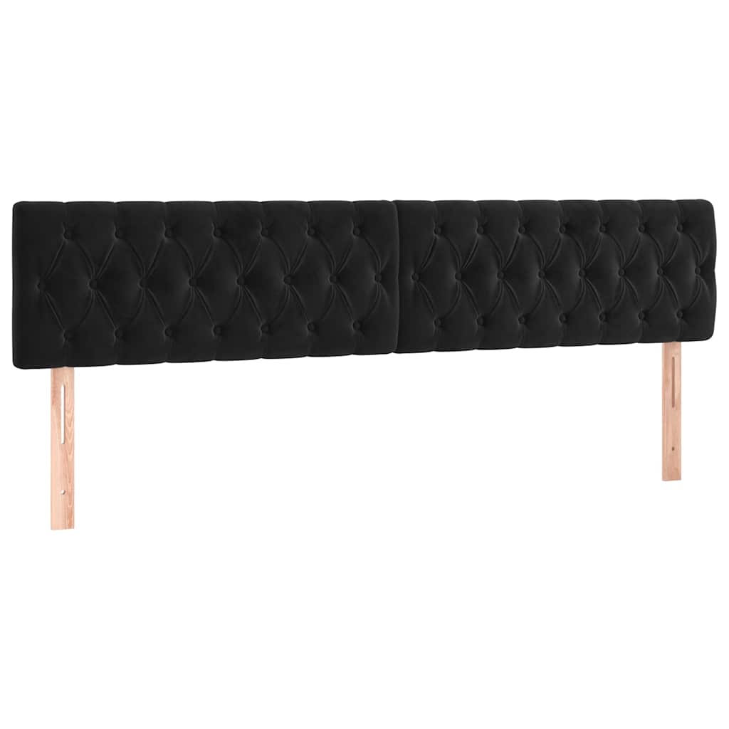 Letto a Molle con Materasso e LED Nero 200x200 cm in Velluto | homemem39