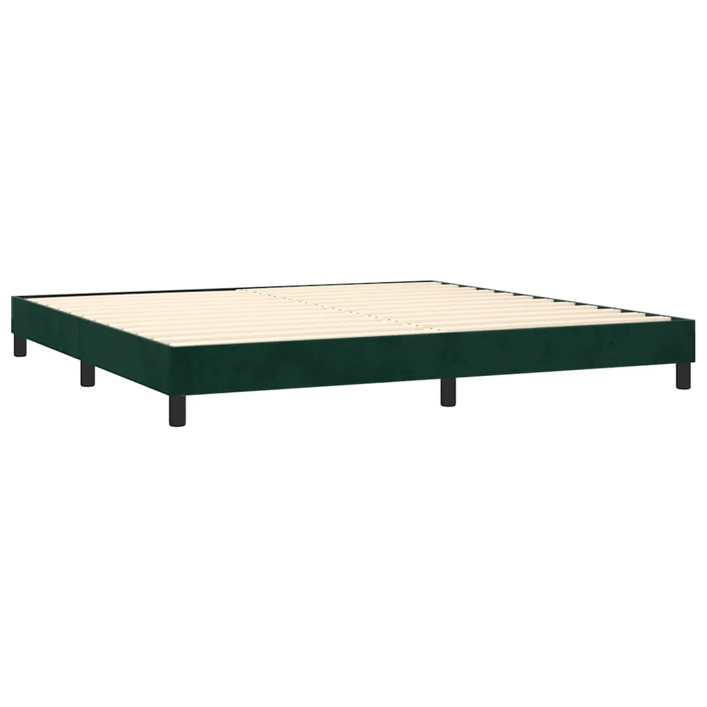 Letto a Molle con Materasso e LED Verde Scuro 200x200cm Velluto | homemem39