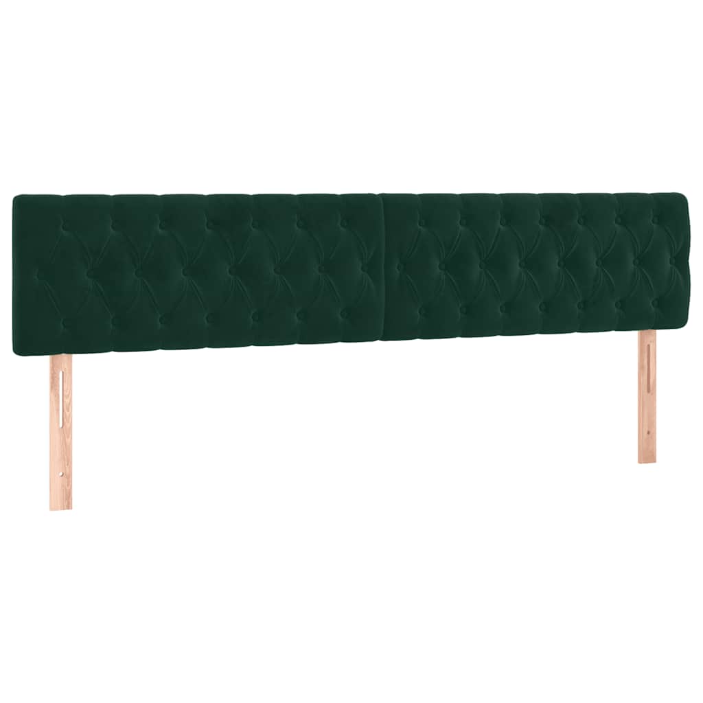 Letto a Molle con Materasso e LED Verde Scuro 200x200cm Velluto | homemem39