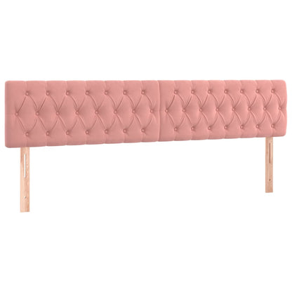 Letto a Molle con Materasso e LED Rosa 200x200 cm in Velluto - homemem39