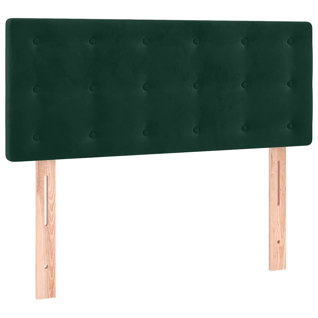 Letto a Molle con Materasso e LED Verde Scuro 80x200cm Velluto | homemem39