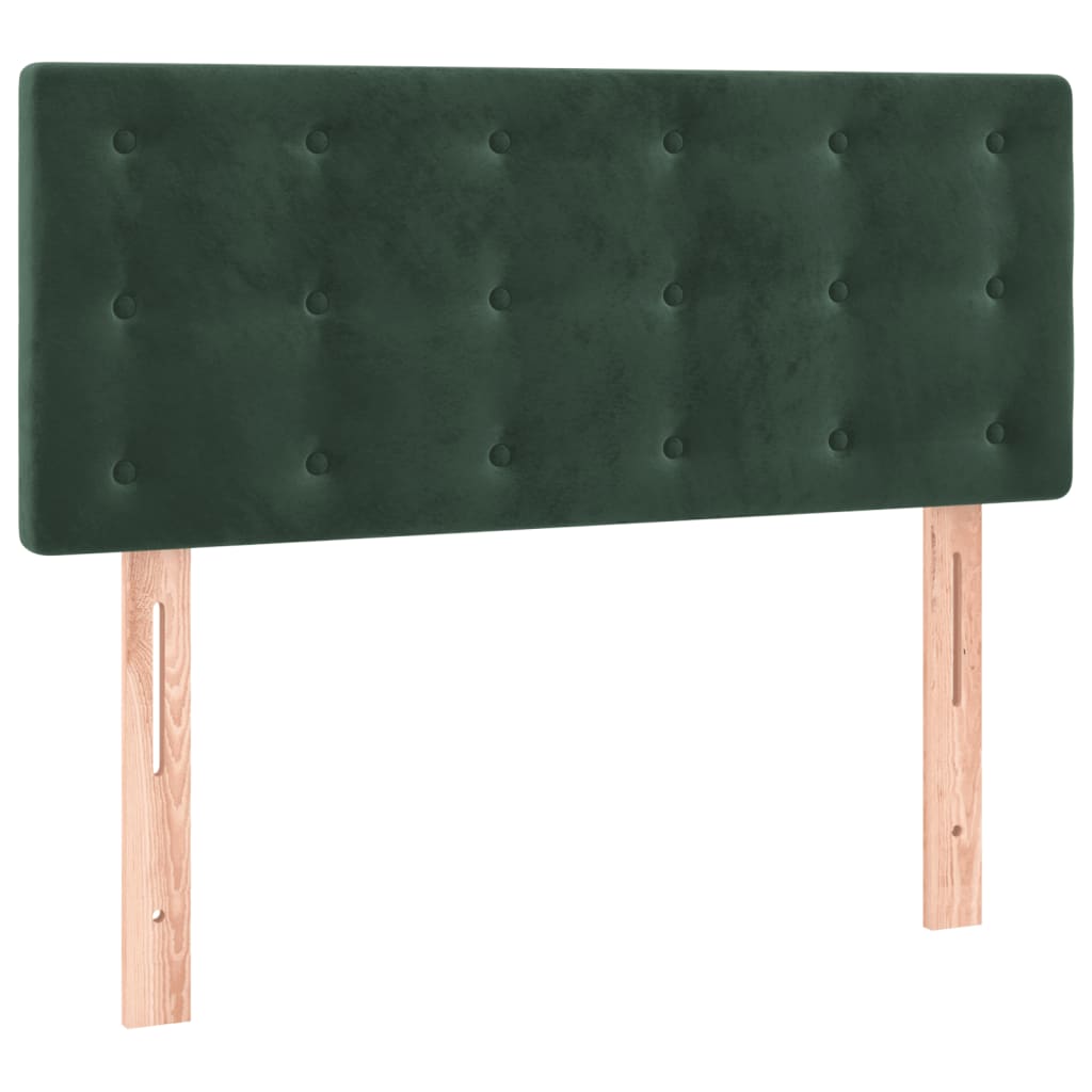 Letto a Molle con Materasso e LED Verde Scuro 80x200cm Velluto