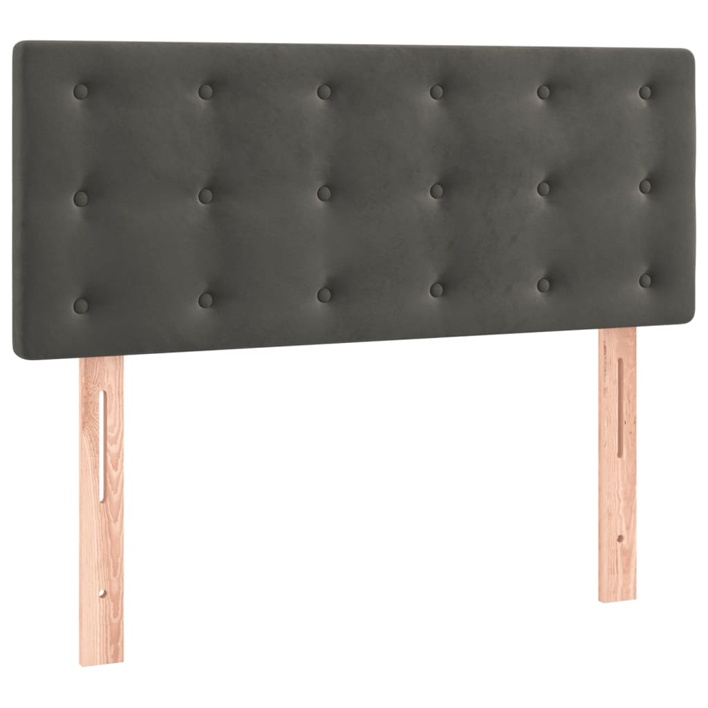 Letto a Molle con Materasso e LED Grigio Scuro 90x190cm Velluto - homemem39