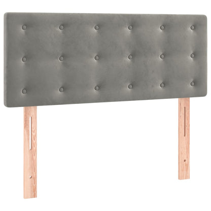 Letto a Molle con Materasso e LED Grigio Chiaro 100x200 cm Velluto | homemem39