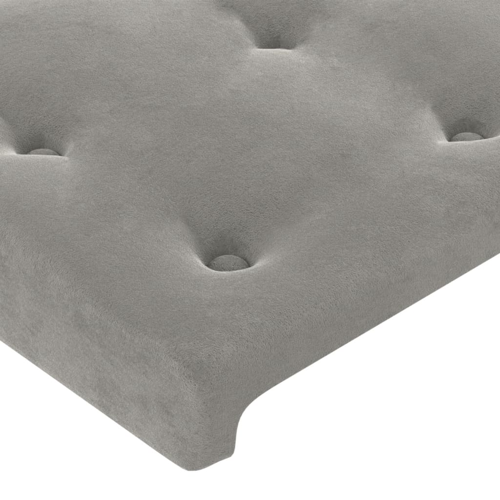 Letto a Molle con Materasso e LED Grigio Chiaro 100x200 cm Velluto | homemem39