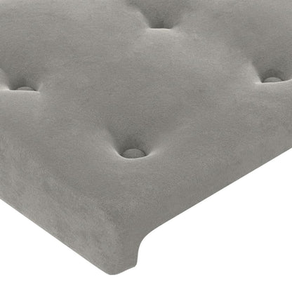 Letto a Molle con Materasso e LED Grigio Chiaro 100x200 cm Velluto | homemem39