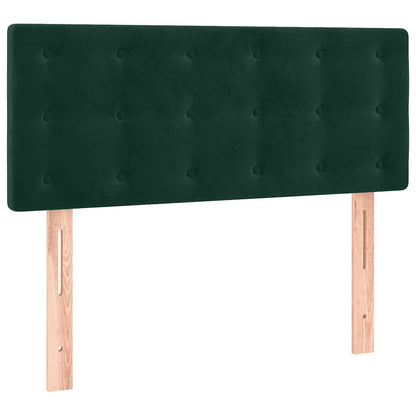 Letto a Molle con Materasso e LED Verde Scuro 100x200cm Velluto | homemem39