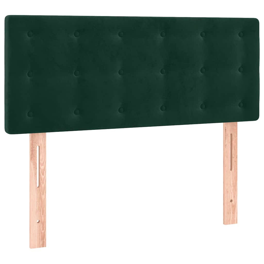 Letto a Molle con Materasso e LED Verde Scuro 120x200cm Velluto