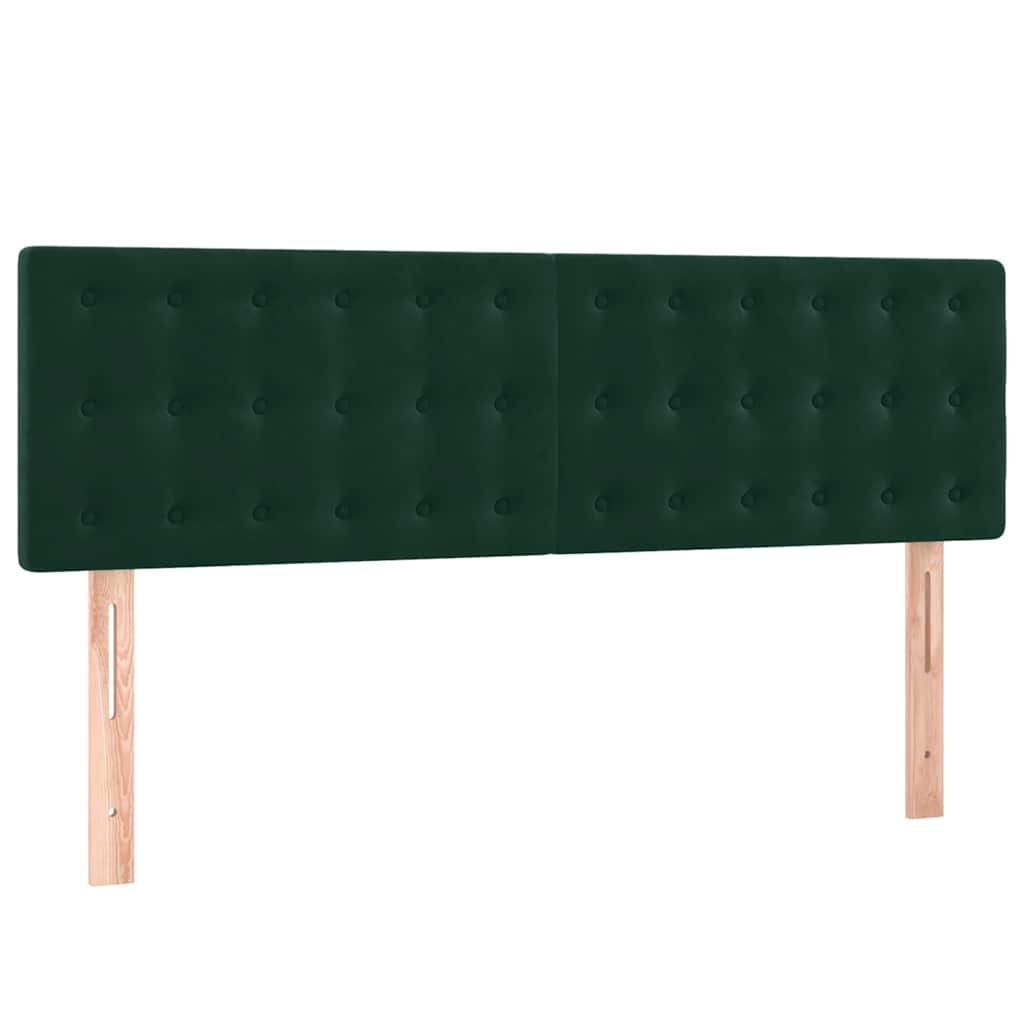 Letto a Molle con Materasso e LED Verde Scuro 140x190cm Velluto