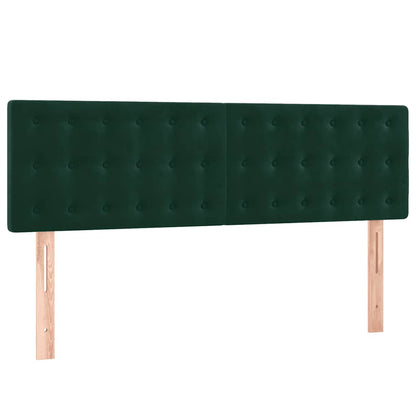 Letto a Molle con Materasso e LED Verde Scuro 140x200cm Velluto | homemem39