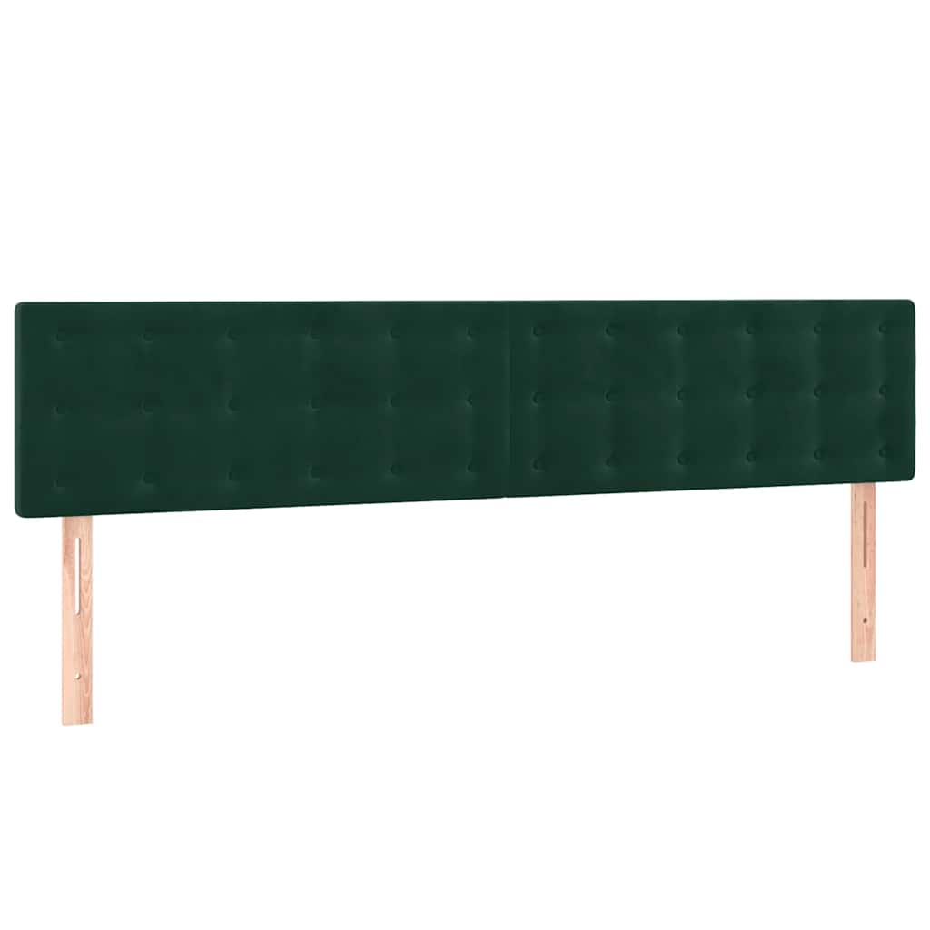 Letto a Molle con Materasso e LED Verde Scuro 160x200cm Velluto