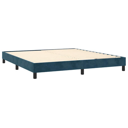 Letto a Molle con Materasso e LED Blu Scuro 160x200 cm | homemem39