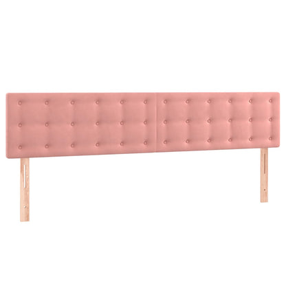 Letto a Molle con Materasso e LED Rosa 160x200 cm in Velluto - homemem39