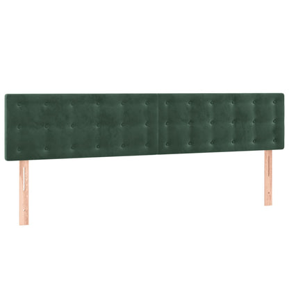 Letto a Molle con Materasso e LED Verde Scuro 180x200cm Velluto