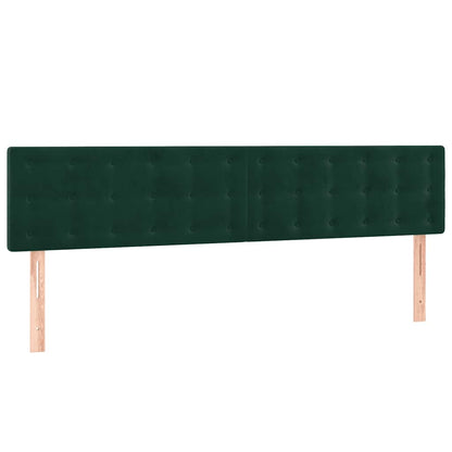 Letto a Molle con Materasso e LED Verde Scuro 200x200cm Velluto | homemem39