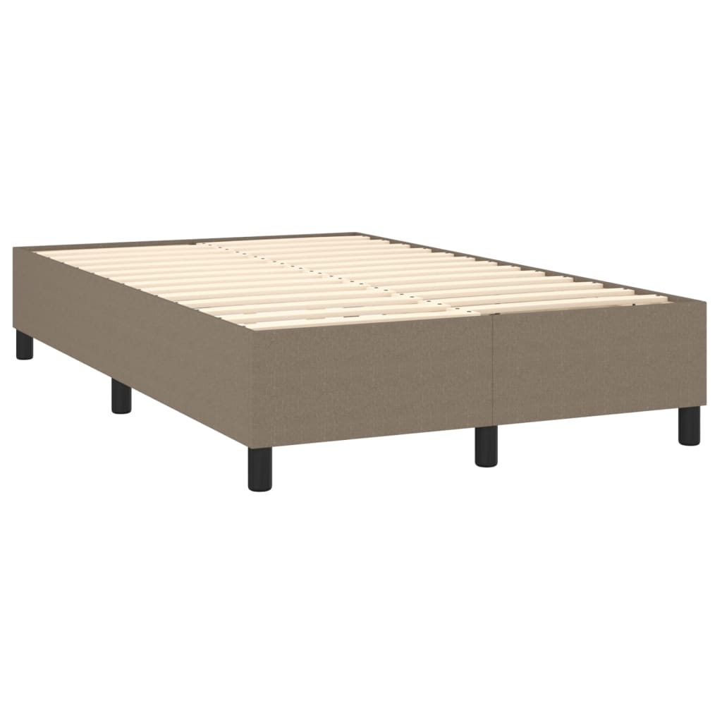 Letto a Molle con Materasso e LED Tortora 120x200cm in Tessuto | homemem39