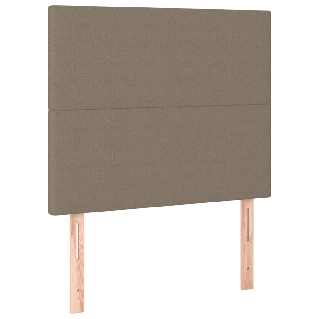 Letto a Molle con Materasso e LED Tortora 120x200cm in Tessuto | homemem39