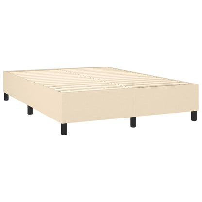 Letto a Molle con Materasso e LED Crema 140x190 cm in Tessuto | homemem39