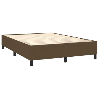 Letto a Molle Materasso e LED Marrone Scuro 140x200 cm Tessuto - homemem39