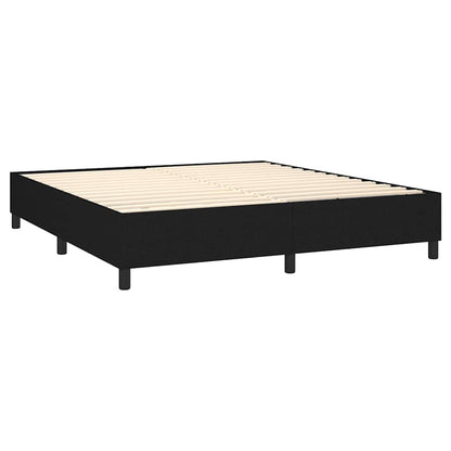 Letto a Molle con Materasso e LED Nero 160x200 cm in Tessuto | homemem39
