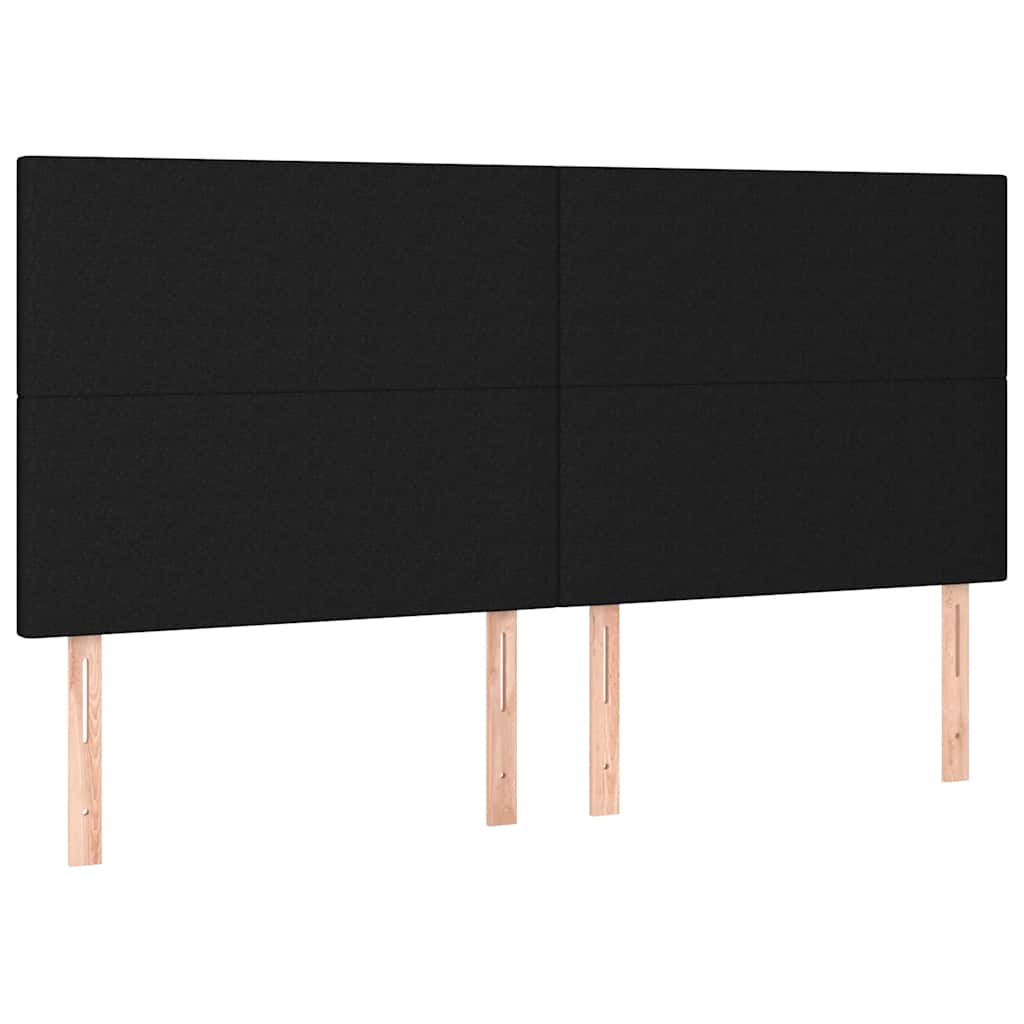 Letto a Molle con Materasso e LED Nero 160x200 cm in Tessuto | homemem39