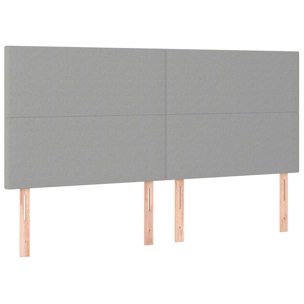 Letto a Molle Materasso e LED Grigio Chiaro 200x200 cm Tessuto