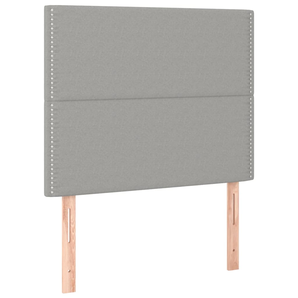 Letto a Molle Materasso e LED Grigio Chiaro 90x190 cm Tessuto | homemem39