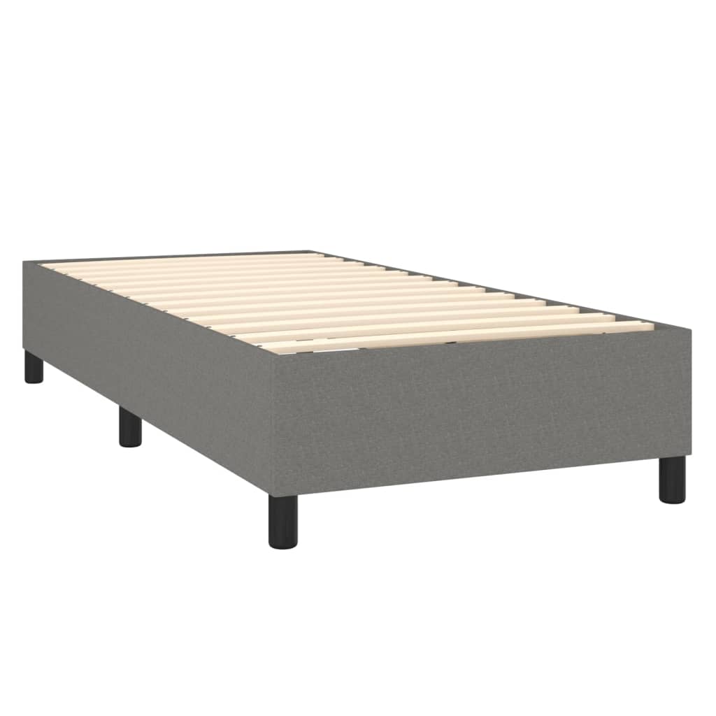 Letto a Molle Materasso e LED Grigio Scuro 100x200cm in Tessuto | homemem39
