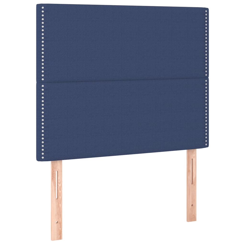 Letto a Molle con Materasso e LED Blu 100x200cm in Tessuto | homemem39