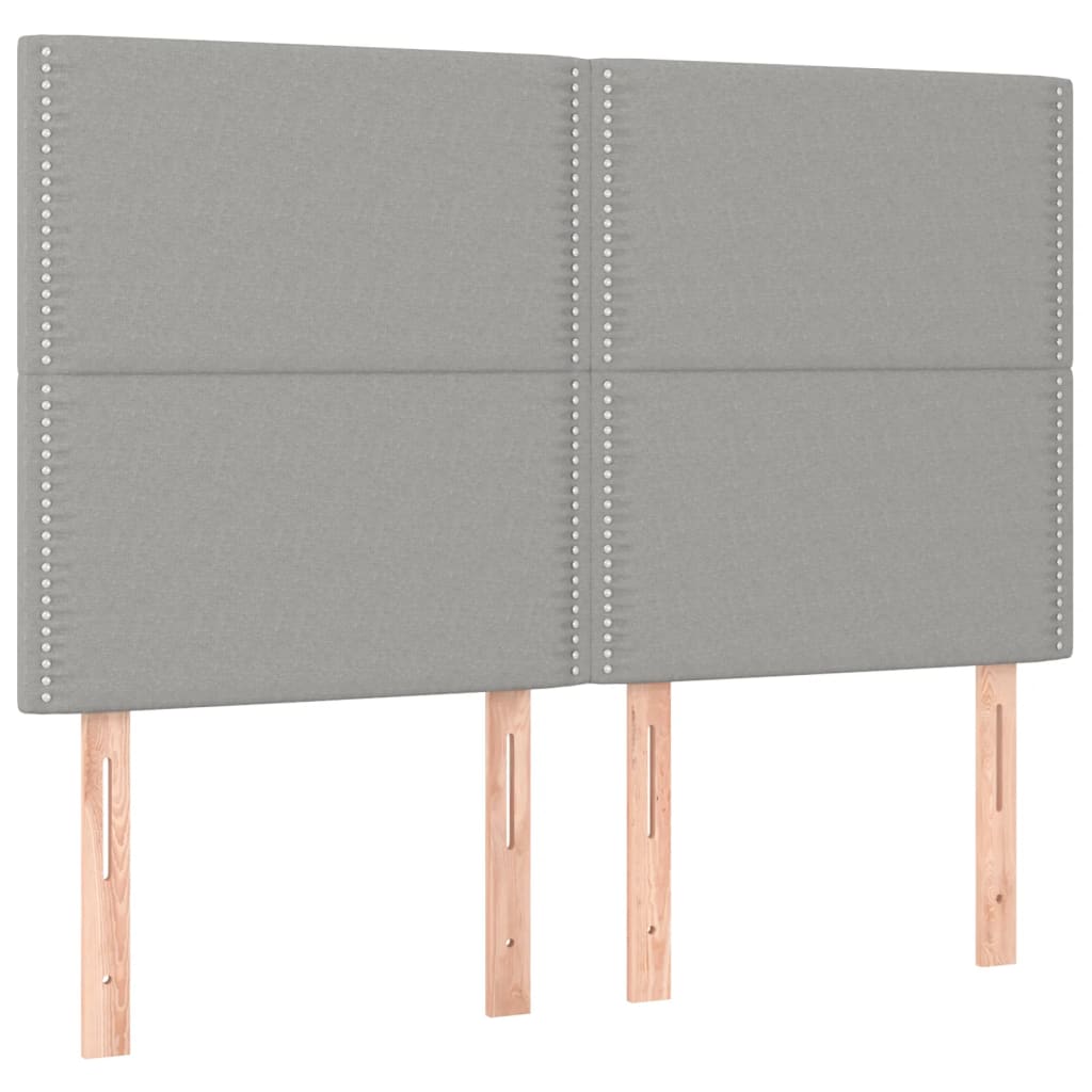 Letto a Molle Materasso e LED Grigio Chiaro 140x190 cm Tessuto | homemem39