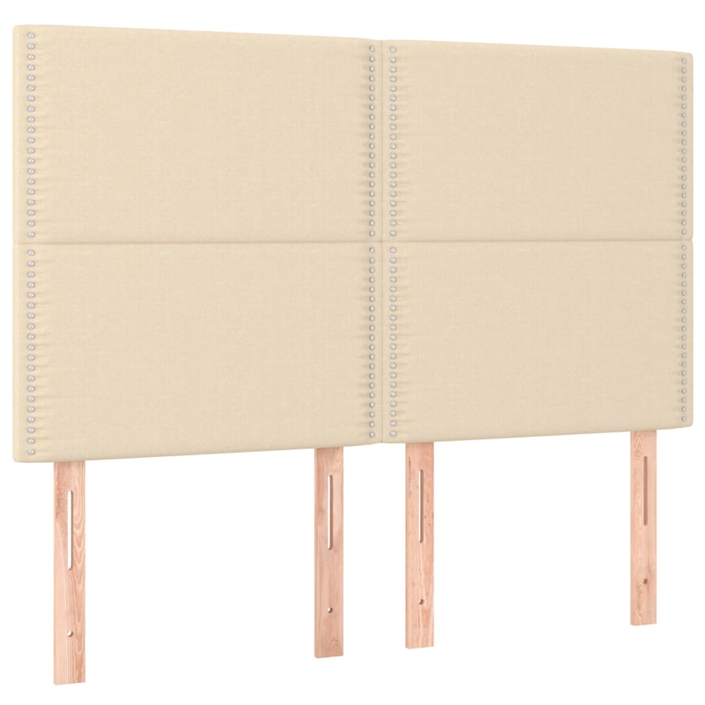 Letto a Molle con Materasso e LED Crema 140x190 cm in Tessuto | homemem39