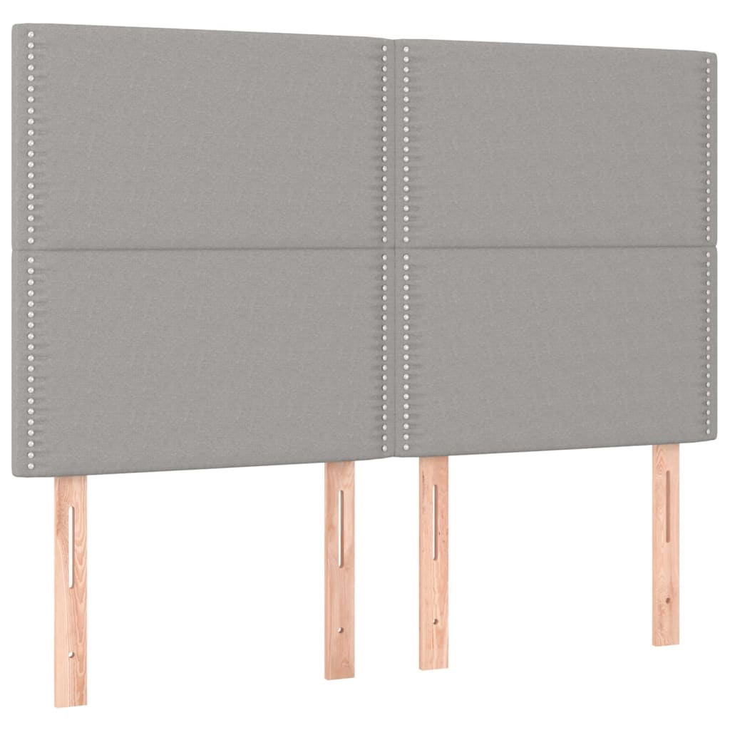 Letto a Molle Materasso e LED Grigio Chiaro 140x200 cm Tessuto | homemem39