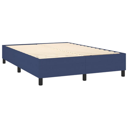 Letto a Molle con Materasso e LED Blu 140x200 cm in Tessuto | homemem39