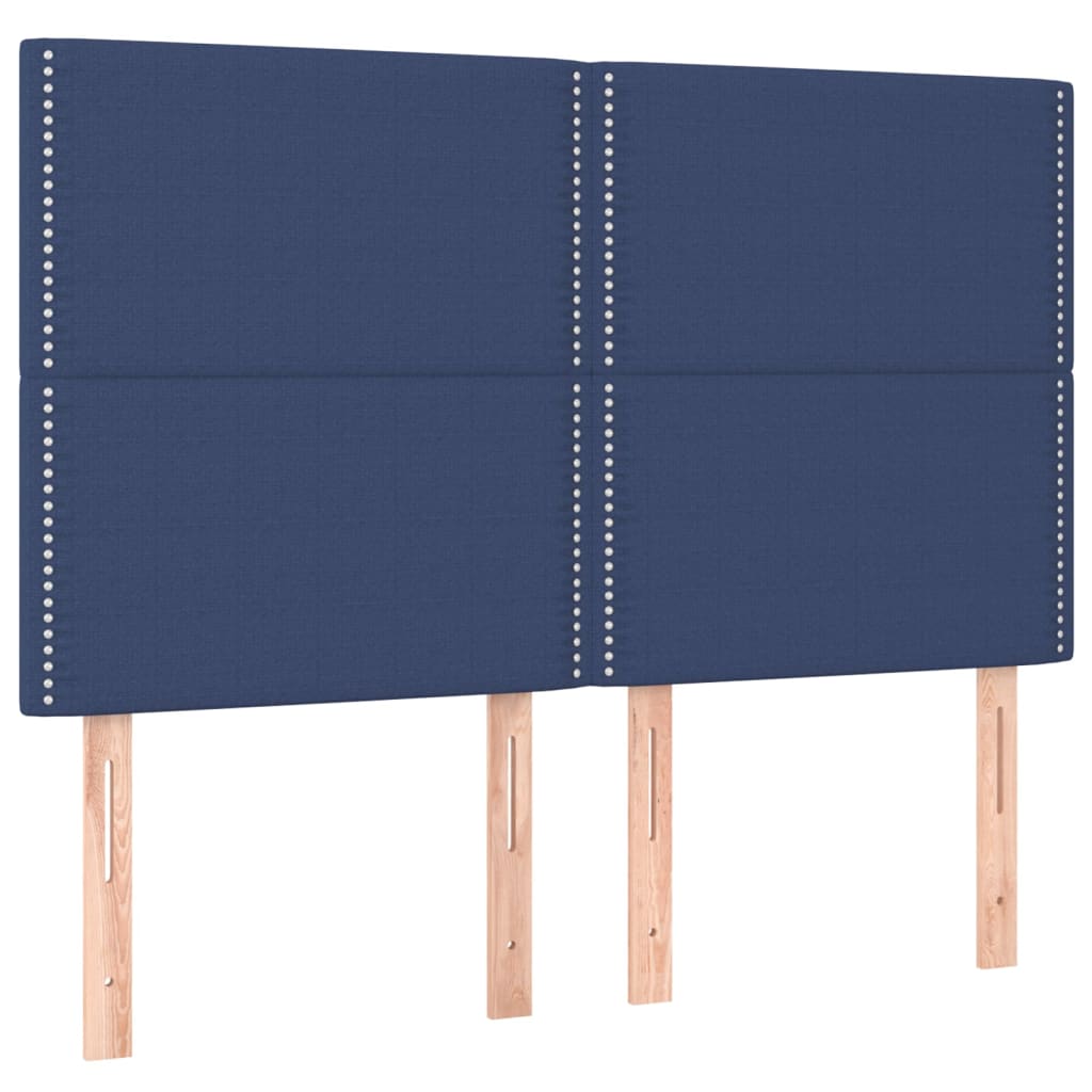 Letto a Molle con Materasso e LED Blu 140x200 cm in Tessuto | homemem39