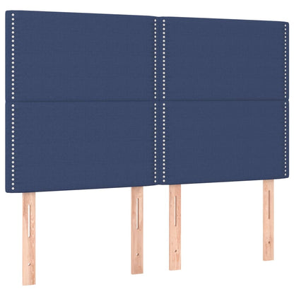 Letto a Molle con Materasso e LED Blu 140x200 cm in Tessuto | homemem39