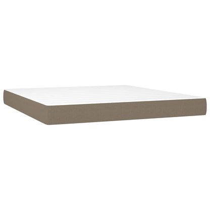 Letto a Molle con Materasso e LED Tortora 180x200 cm in Tessuto | homemem39