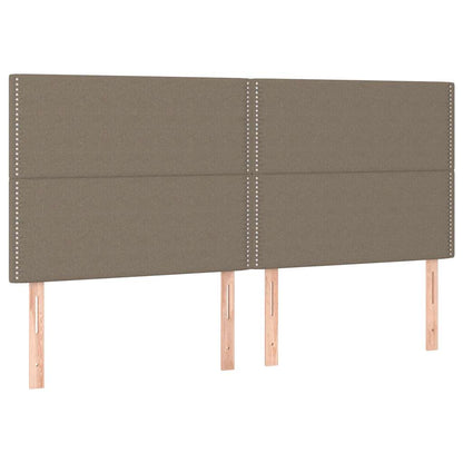 Letto a Molle con Materasso e LED Tortora 180x200 cm in Tessuto | homemem39