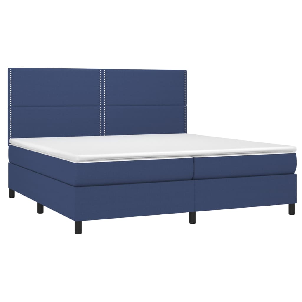 Letto a Molle Materasso e LED Blu 200x200cm in Tessuto - homemem39