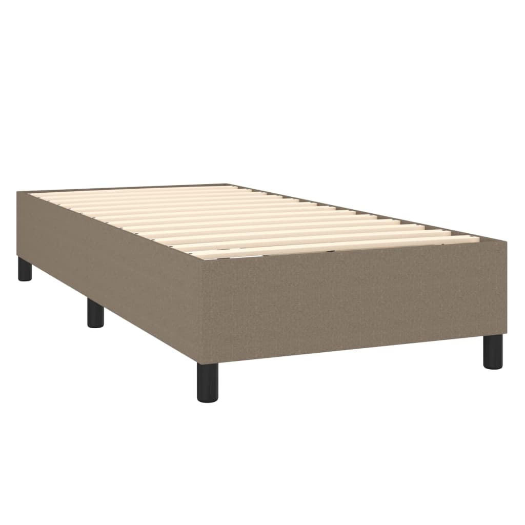 Letto a Molle con Materasso e LED Tortora 90x190 cm in Tessuto | homemem39