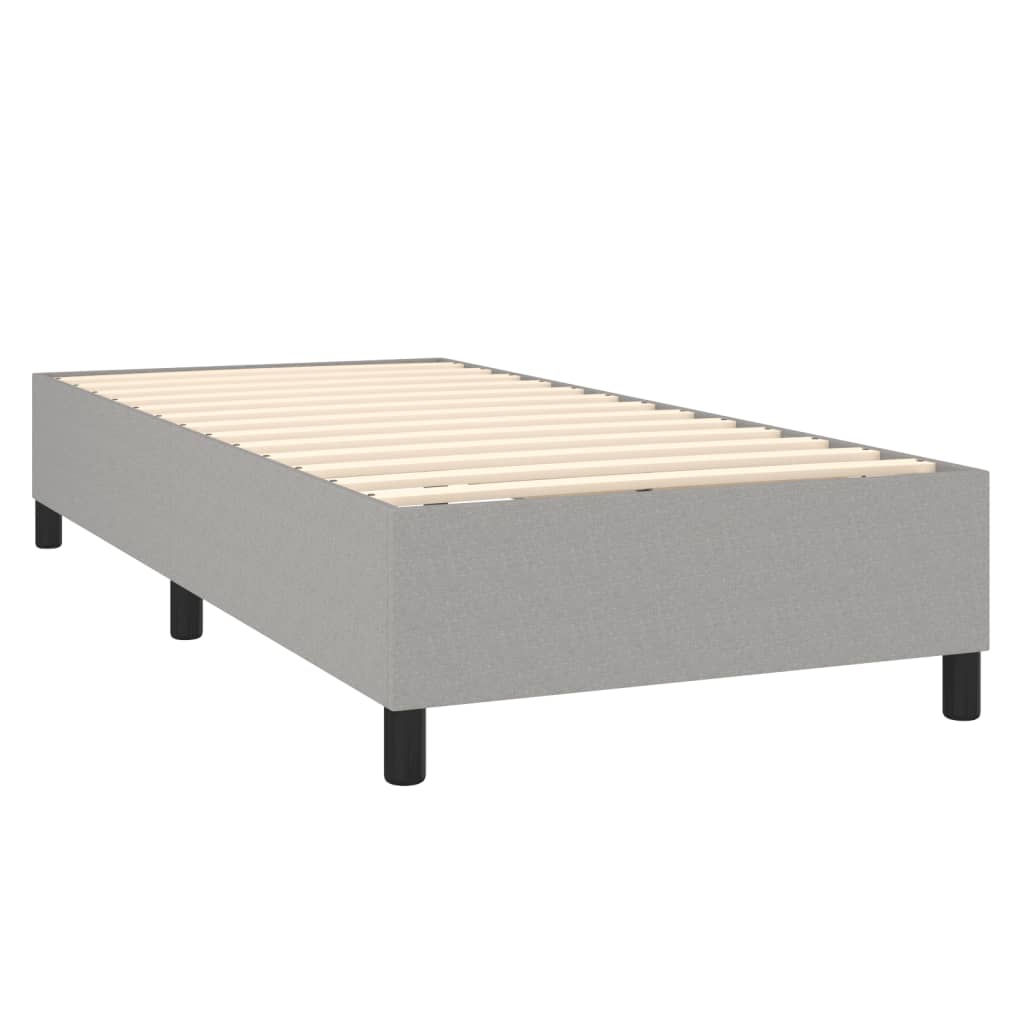 Letto a Molle Materasso e LED Grigio Chiaro 90x200 cm Tessuto - homemem39