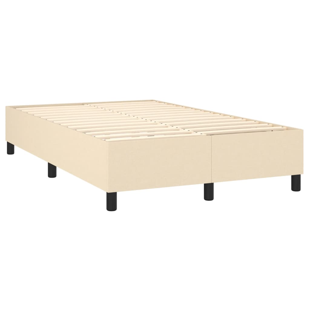 Letto a Molle con Materasso e LED Crema 120x200cm in Tessuto | homemem39