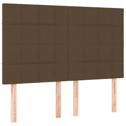 Letto a Molle Materasso e LED MarroneScuro 140x190cm in Tessuto | homemem39